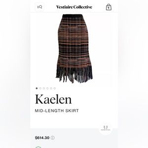 Rare Vintage Women’s Kaelen Wool Skirt with Fringes Size 4 Made in NYC Runway